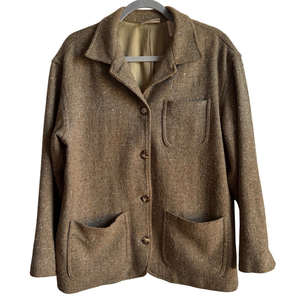 VTG Liz Claiborne Lizwear Wool Tweed Blazer Jacket M Mexico‎ Heritage Academic